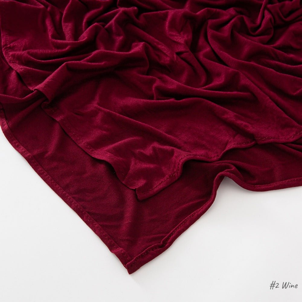 Mariam's Collection High Quality Right Angle Curled Modal Mercerized Cotton Breathable Hijab(MH068) — Mariam's Collection branding close-up