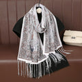 Mariam's Collection MH070 Fresh Floral Pattern With Tassels Polyester Hijab — construction detail
