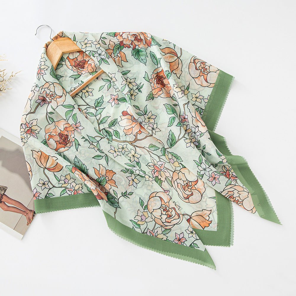 Mariam's Collection Mariam's Collection MH072 Square Floral Print Wavy Cut-off Voile Hijab — packaging