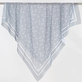 MH072 Square Floral Print Wavy Cut-off Voile Hijab
