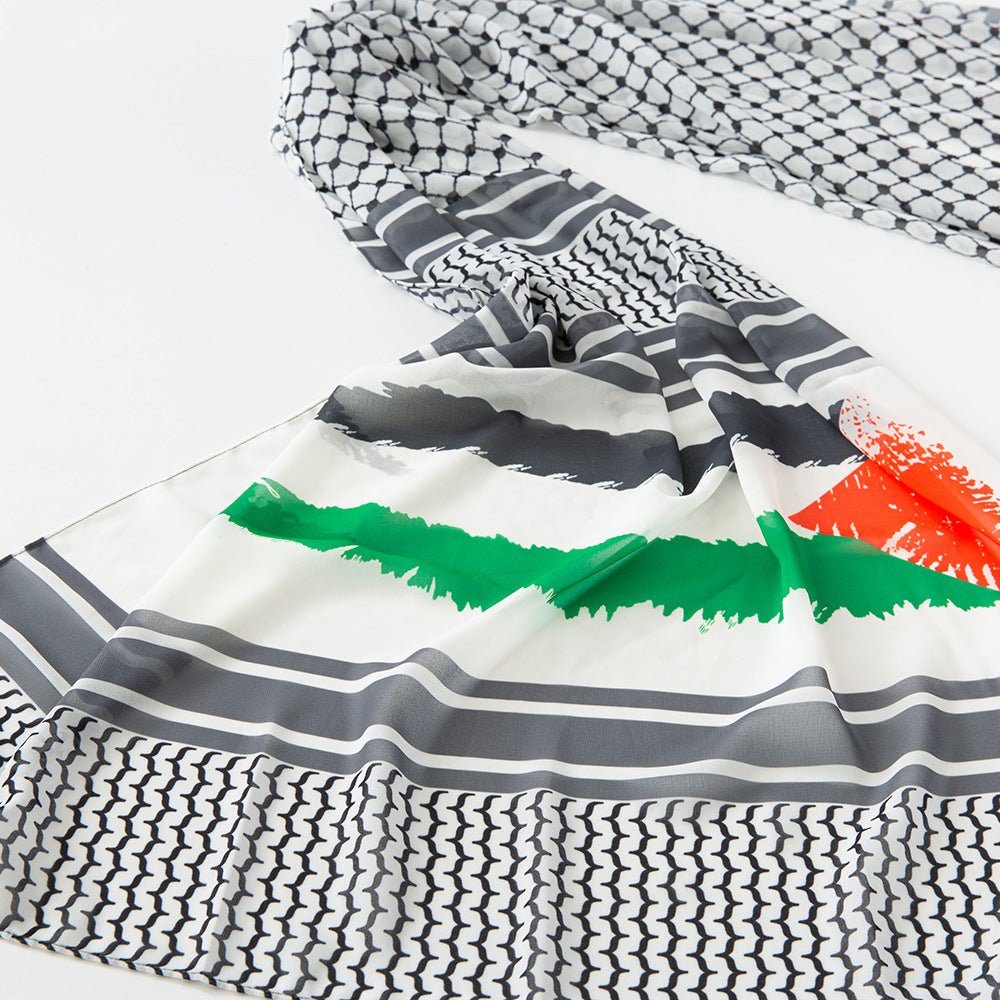 Mariam's Collection Mariam's Collection MH074 Keffiyeh Printed chiffon Hijab — main product shot