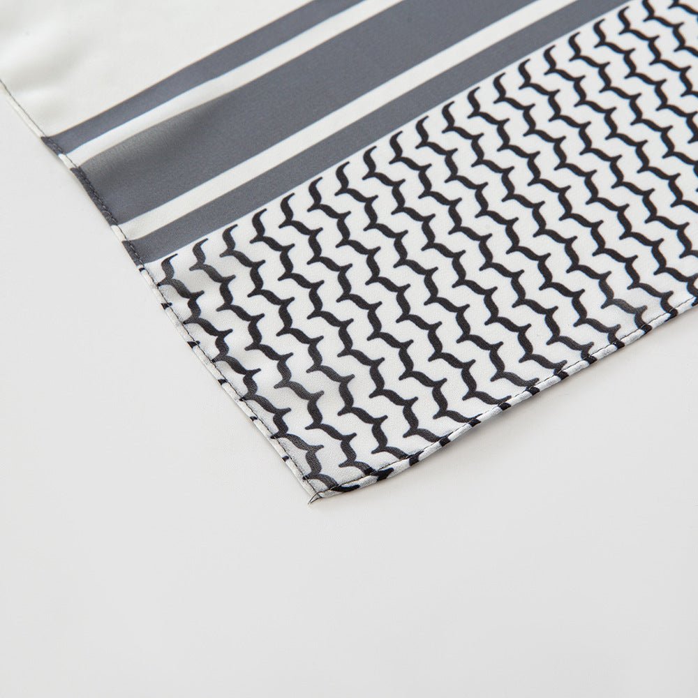 Mariam's Collection Mariam's Collection MH074 Keffiyeh Printed chiffon Hijab — product on model