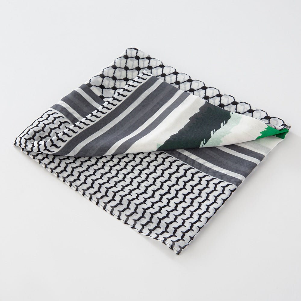 Mariam's Collection Mariam's Collection MH074 Keffiyeh Printed chiffon Hijab — feature highlight