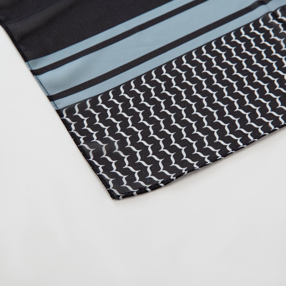 Mariam's Collection Mariam's Collection MH074 Keffiyeh Printed chiffon Hijab — lifestyle worn / used context