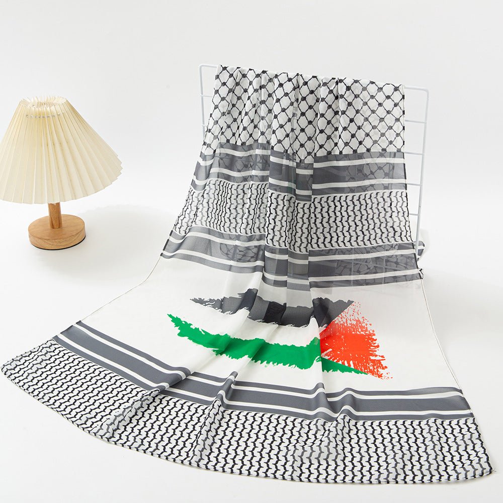 Mariam's Collection Mariam's Collection MH074 Keffiyeh Printed chiffon Hijab — fabric or material detail