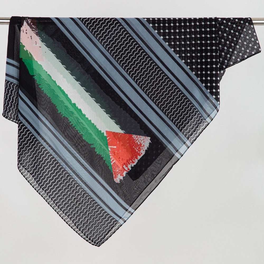 Mariam's Collection Mariam's Collection MH074 Keffiyeh Printed chiffon Hijab — detail shot 7