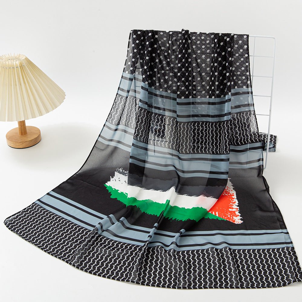 Mariam's Collection Mariam's Collection MH074 Keffiyeh Printed chiffon Hijab — detail shot 8