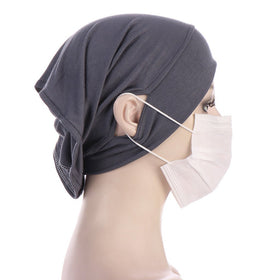 Mariam's Collection MH075 Flat Brim With Pierced Ears - Pullover Hat