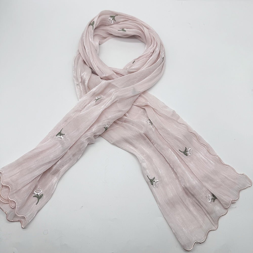 Mariam's Collection Mariam's Collection MH080 Breathable And Cool Crepe Embroidered Hijab — detail shot 10