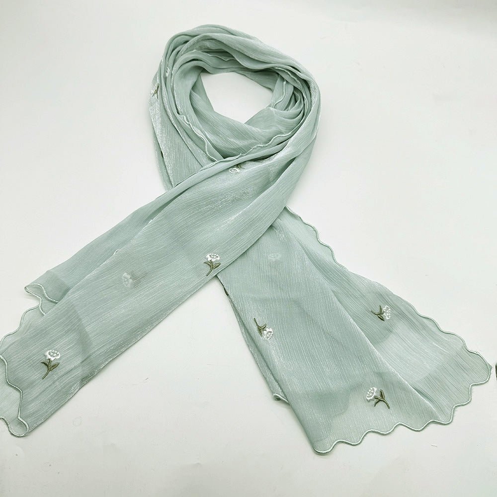 Mariam's Collection Mariam's Collection MH080 Breathable And Cool Crepe Embroidered Hijab — comparison shot
