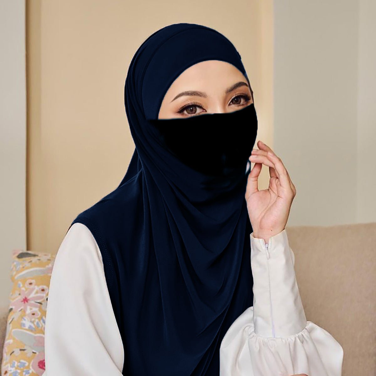Mariam's Collection Mariam's Collection MH081 Dual Purpose Veil Bottom Hat Hijab — detail shot 9