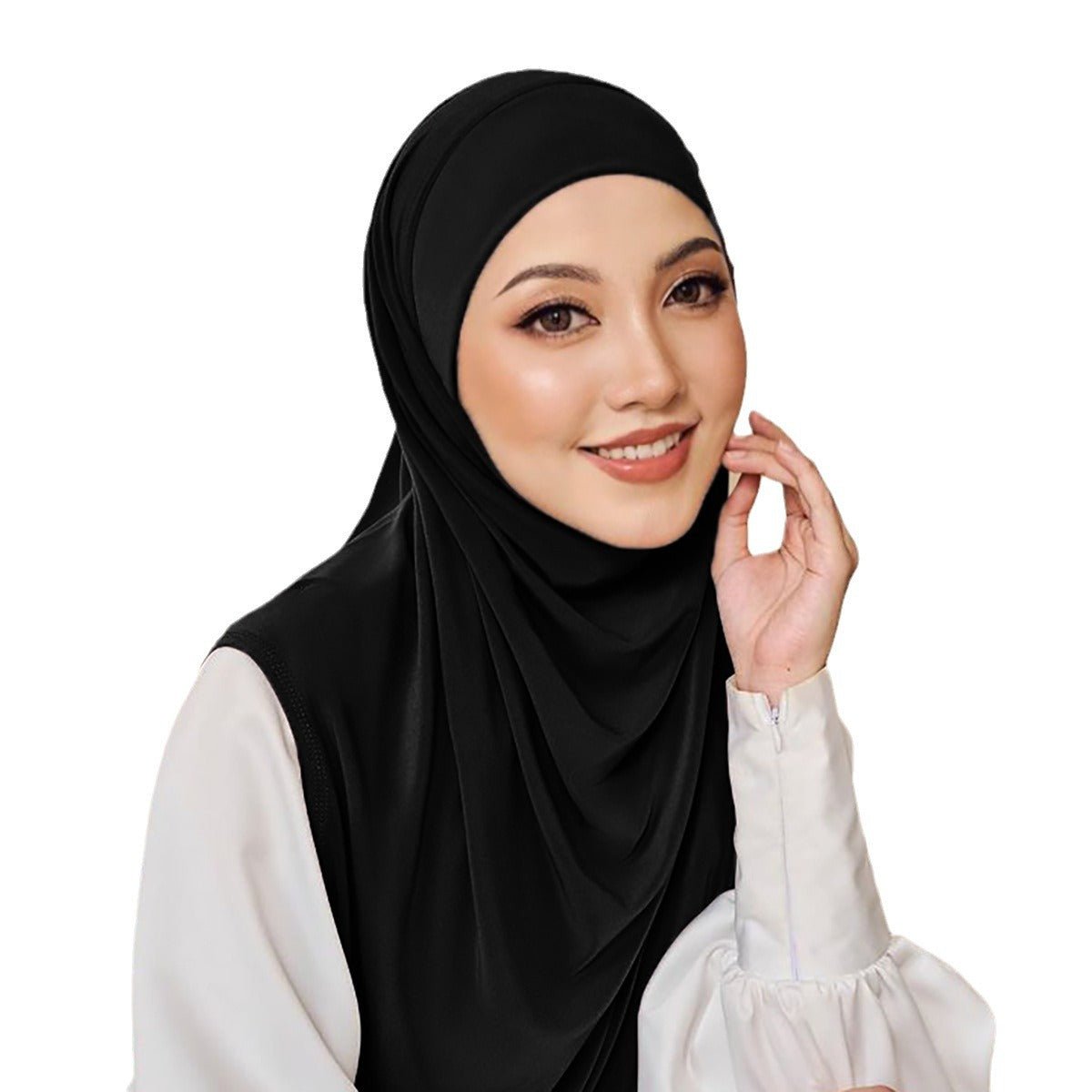 Mariam's Collection Mariam's Collection MH081 Dual Purpose Veil Bottom Hat Hijab — detail shot 10