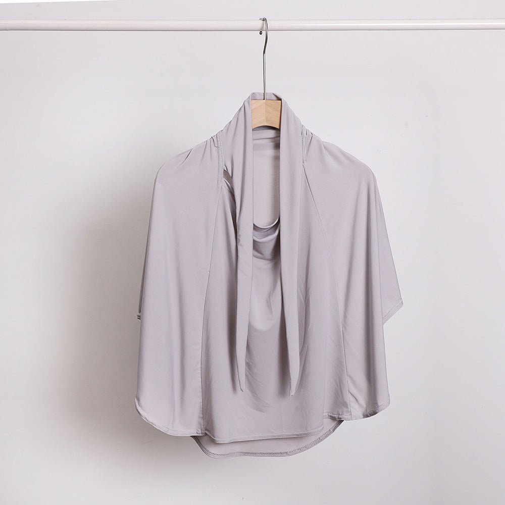 Mariam's Collection MH081 Dual Purpose Veil Bottom Hat Hijab — flat-lay composition