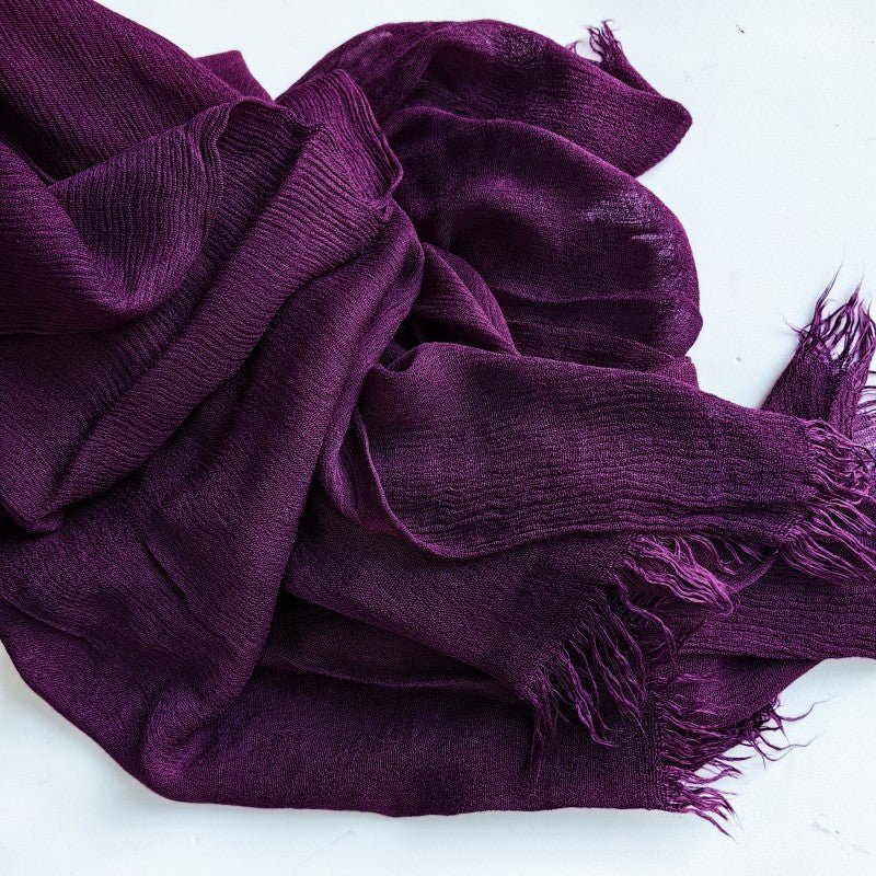 Mariam's Collection Cotton Tassel Hijab | Crepe Tassel Hijab (MH086) — fabric or material detail