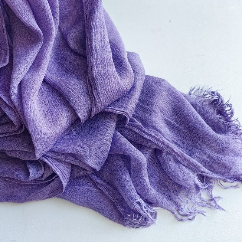 Mariam's Collection Cotton Tassel Hijab | Crepe Tassel Hijab (MH086) — side view
