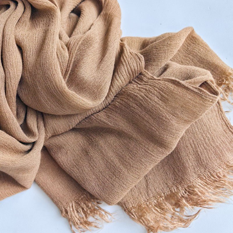 Mariam's Collection Cotton Tassel Hijab | Crepe Tassel Hijab (MH086) — Mariam's Collection branding close-up