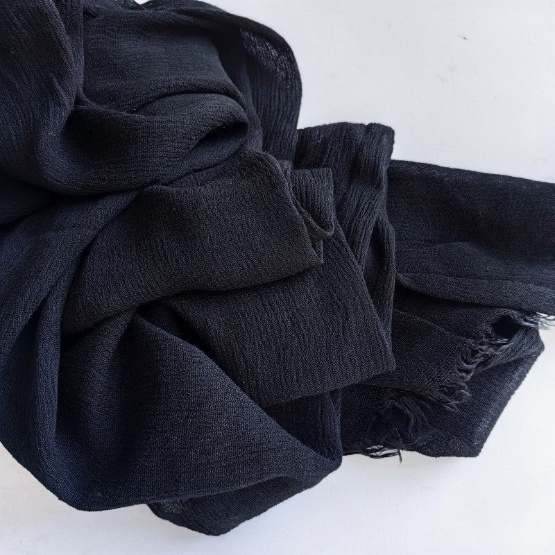 Mariam's Collection Cotton Tassel Hijab | Crepe Tassel Hijab (MH086) — flat-lay composition