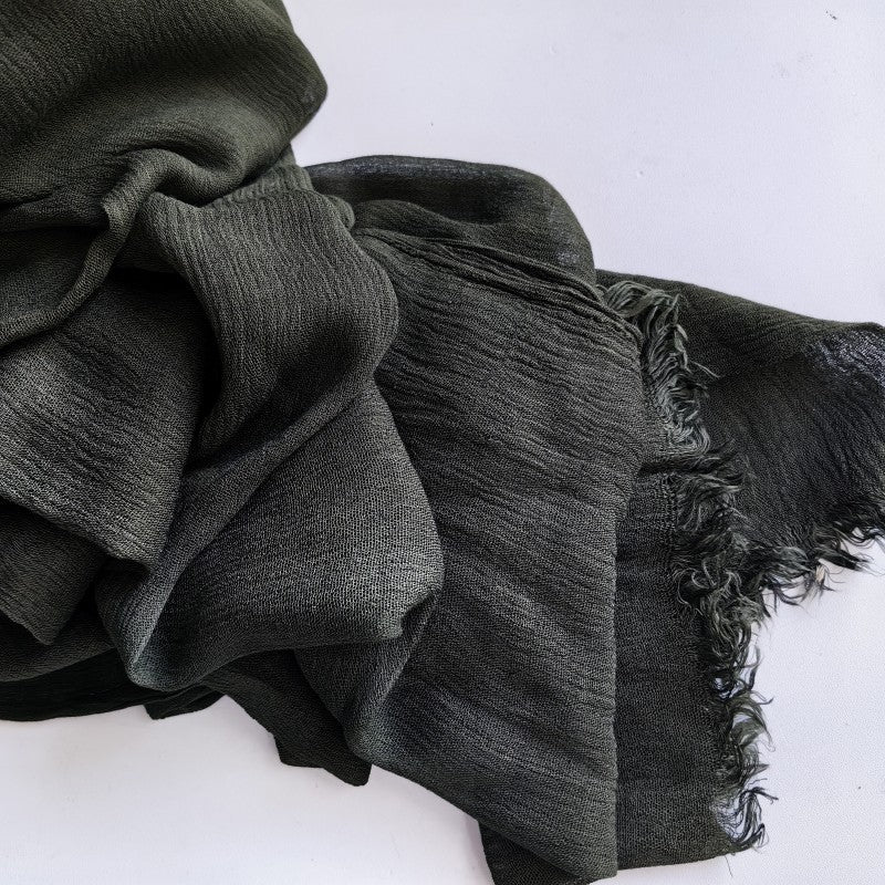 Mariam's Collection Cotton Tassel Hijab | Crepe Tassel Hijab (MH086) — back view