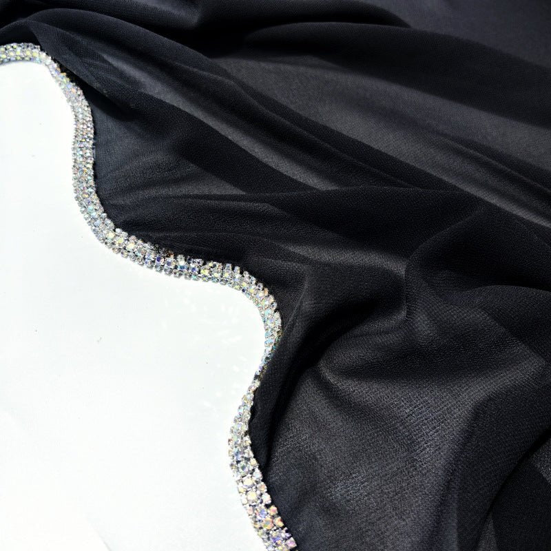 Mariam's Collection Diamond Trimmed Chiffon Hijab(MH087) — detail shot 9