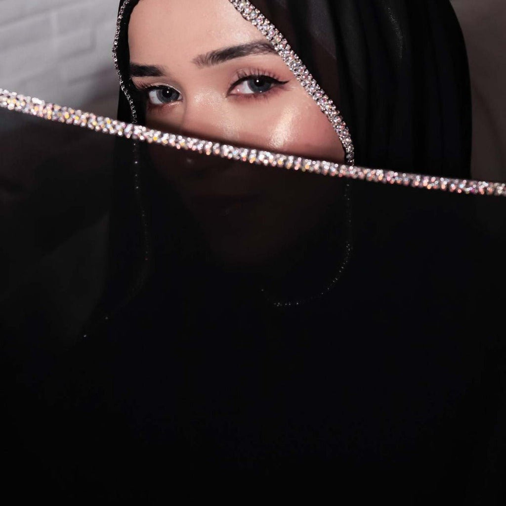 Mariam's Collection Diamond Trimmed Chiffon Hijab(MH087) — main product shot