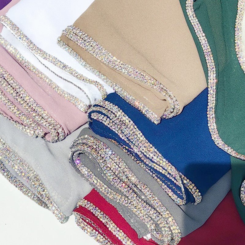 Mariam's Collection Diamond Trimmed Chiffon Hijab(MH087) — detail shot 8