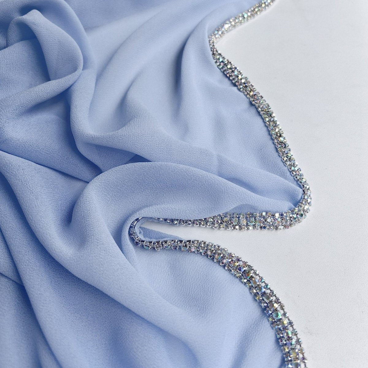 Mariam's Collection Diamond Trimmed Chiffon Hijab(MH087) — alternative angle