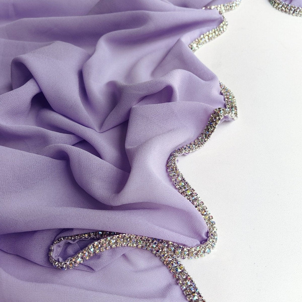 Mariam's Collection Diamond Trimmed Chiffon Hijab(MH087) — in-use photo