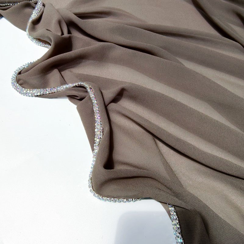 Mariam's Collection Diamond Trimmed Chiffon Hijab(MH087) — feature highlight