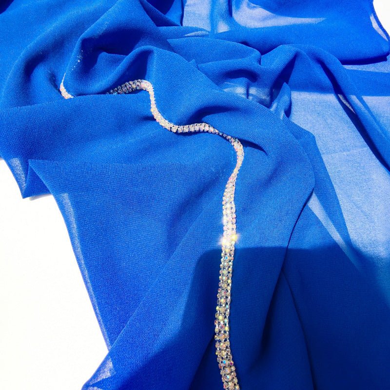 Mariam's Collection Diamond Trimmed Chiffon Hijab(MH087) — side view