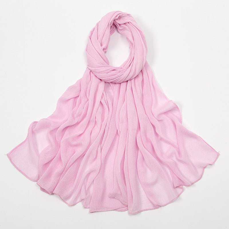 Mariam's Collection MH088 Long curly Rayon Hijab — Mariam's Collection branding close-up