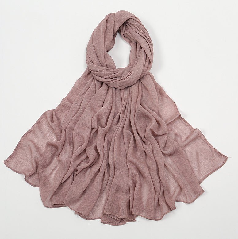 Mariam's Collection MH088 Long curly Rayon Hijab — flat-lay composition