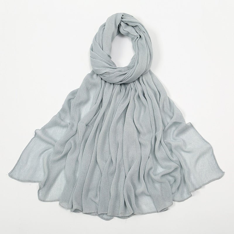 Mariam's Collection MH088 Long curly Rayon Hijab — flat-lay composition