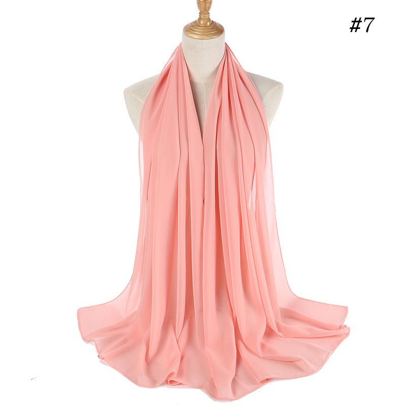 Mariam's Collection MH089 Pearl Chiffon Bubble Hijab — flat-lay composition
