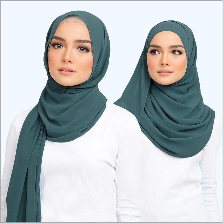 Mariam's Collection MH089 Pearl Chiffon Bubble Hijab — construction detail