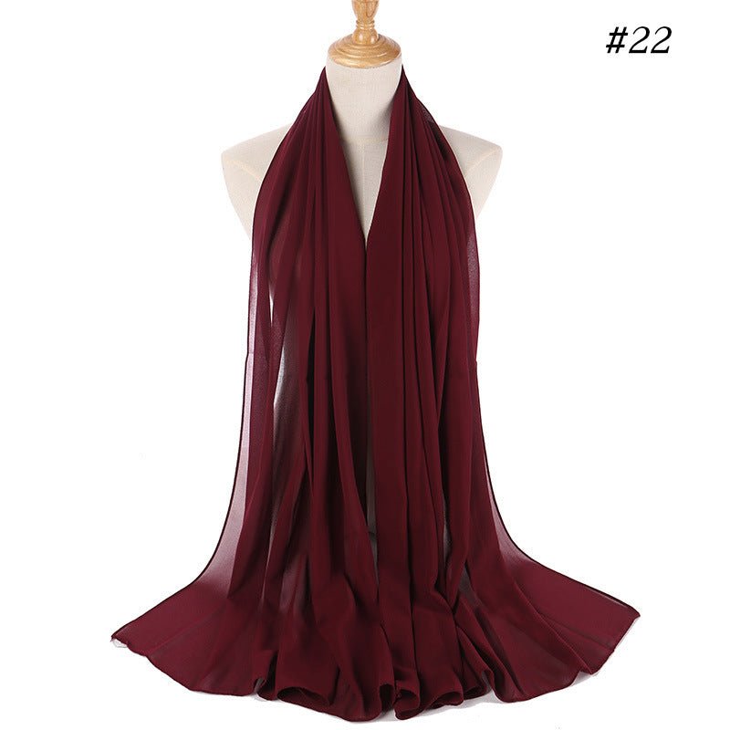 Mariam's Collection MH089 Pearl Chiffon Bubble Hijab — flat-lay composition
