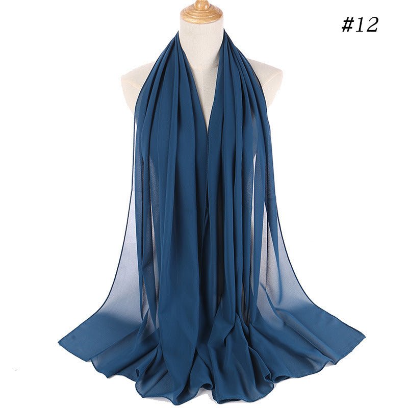 Mariam's Collection MH089 Pearl Chiffon Bubble Hijab — back view