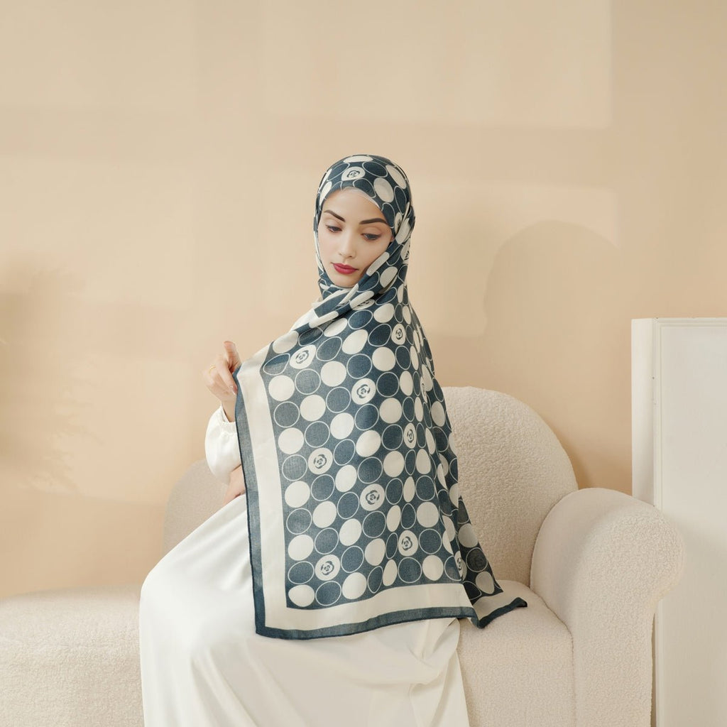 Mariam's Collection MH095 Printed Colorblock Geometric and Natural Floral Pattern Cotton and Linen… — detail shot 8