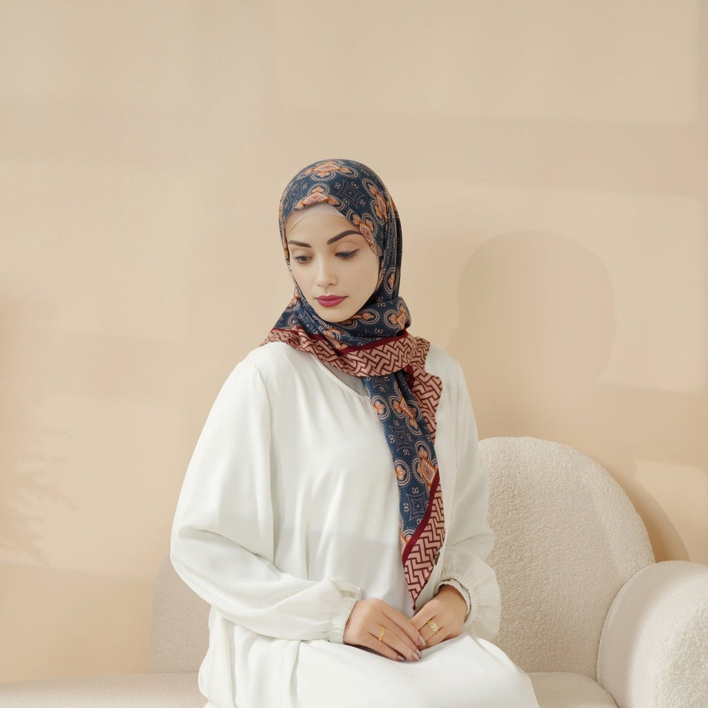 Mariam's Collection Mariam's Collection MH096 Printed Cashmere Touch Square Hijab — comparison shot