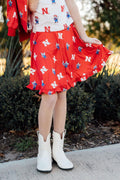 Mila & Rose ® Nebraska Red Herbie Husker Twirl Skort — main product shot