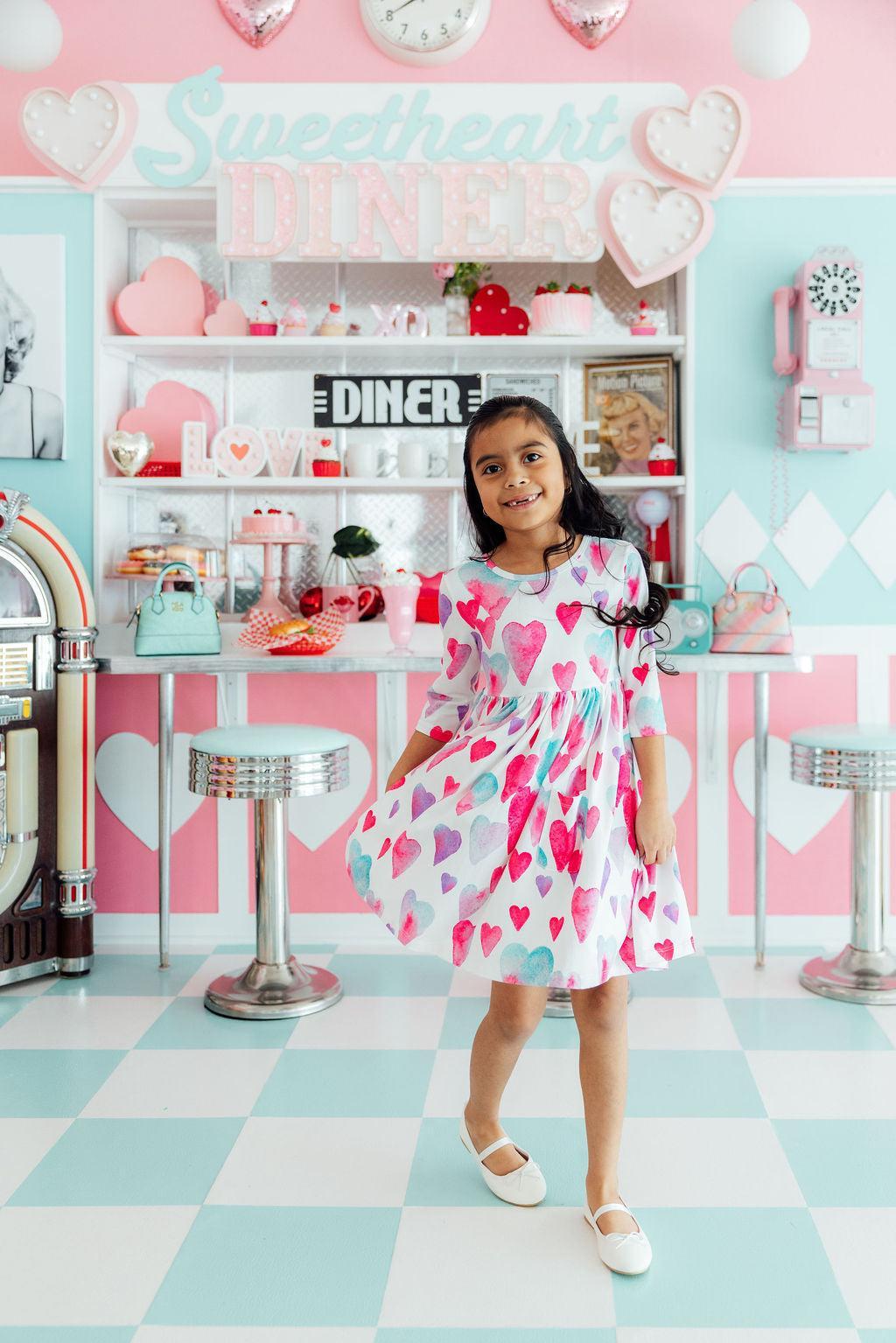Mila & Rose ® Light Hearted 3/4 Sleeve Pocket Twirl Dress — lifestyle context
