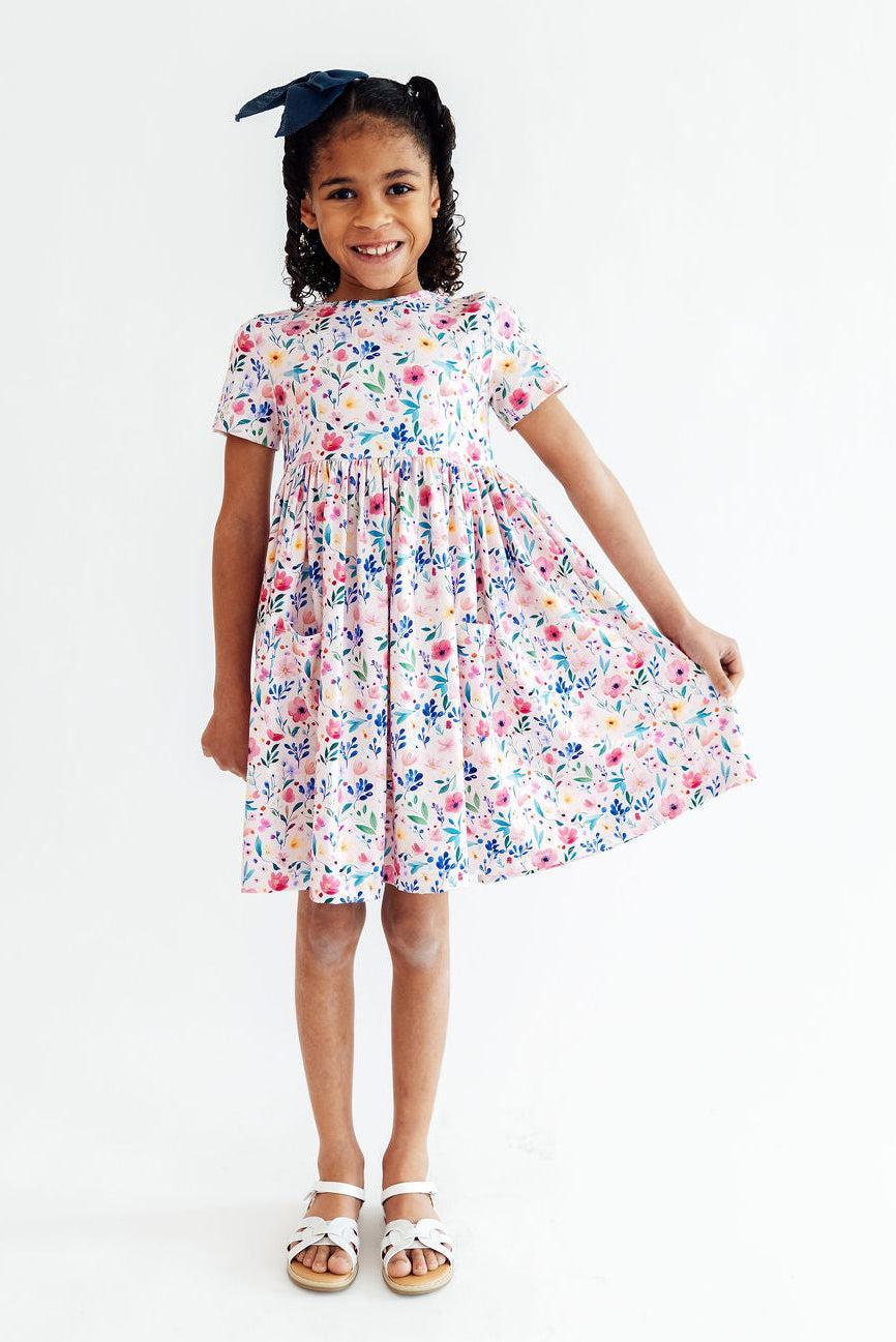 Mila & Rose ® Morning Meadows S/S Pocket Twirl Dress — back view