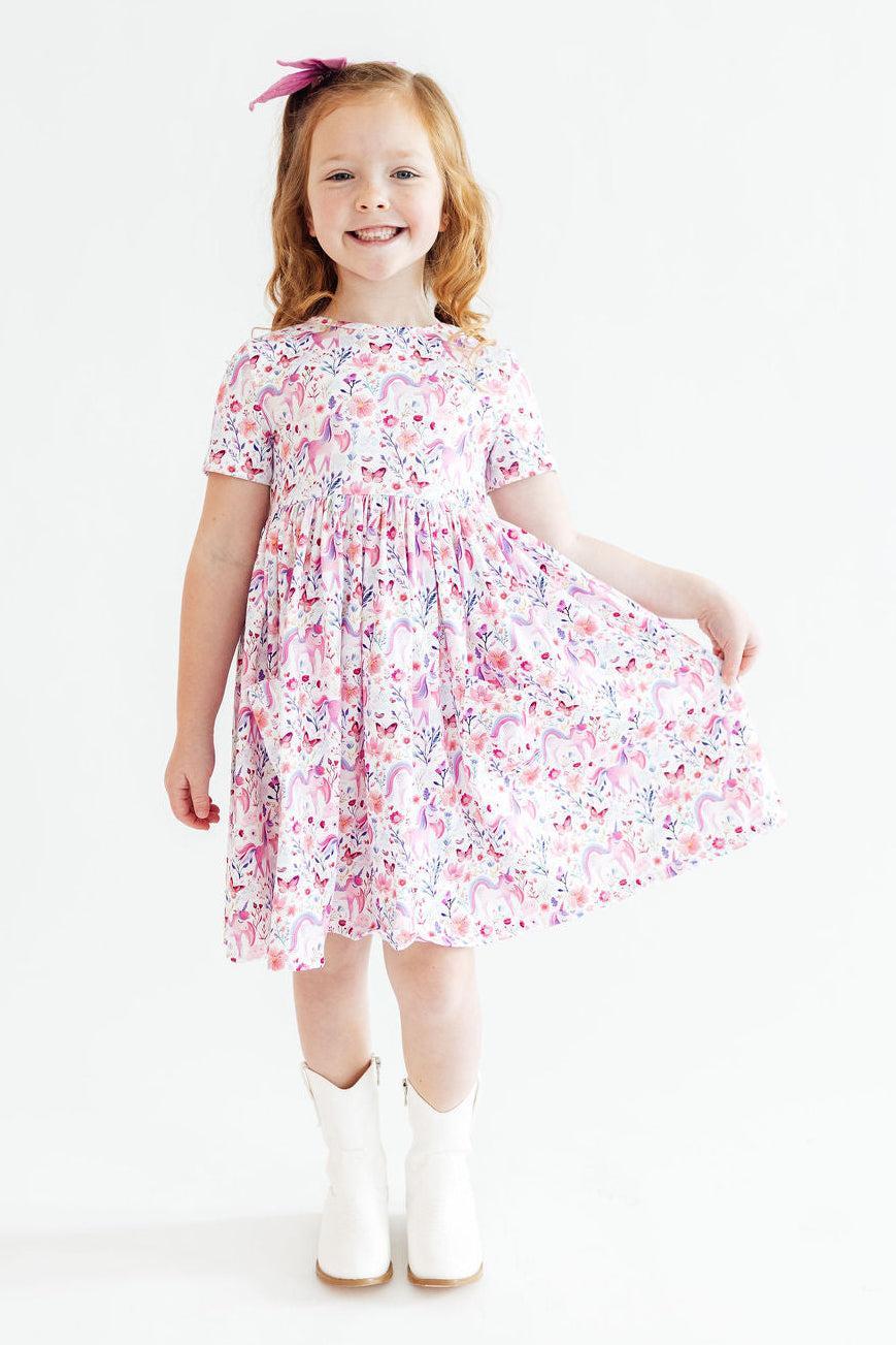 Mila & Rose ® Whimsical Woods S/S Pocket Twirl Dress — back view