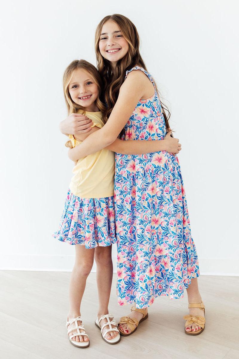 Mila & Rose ® Watercolor Floral Ruffle Maxi Dress — lifestyle context