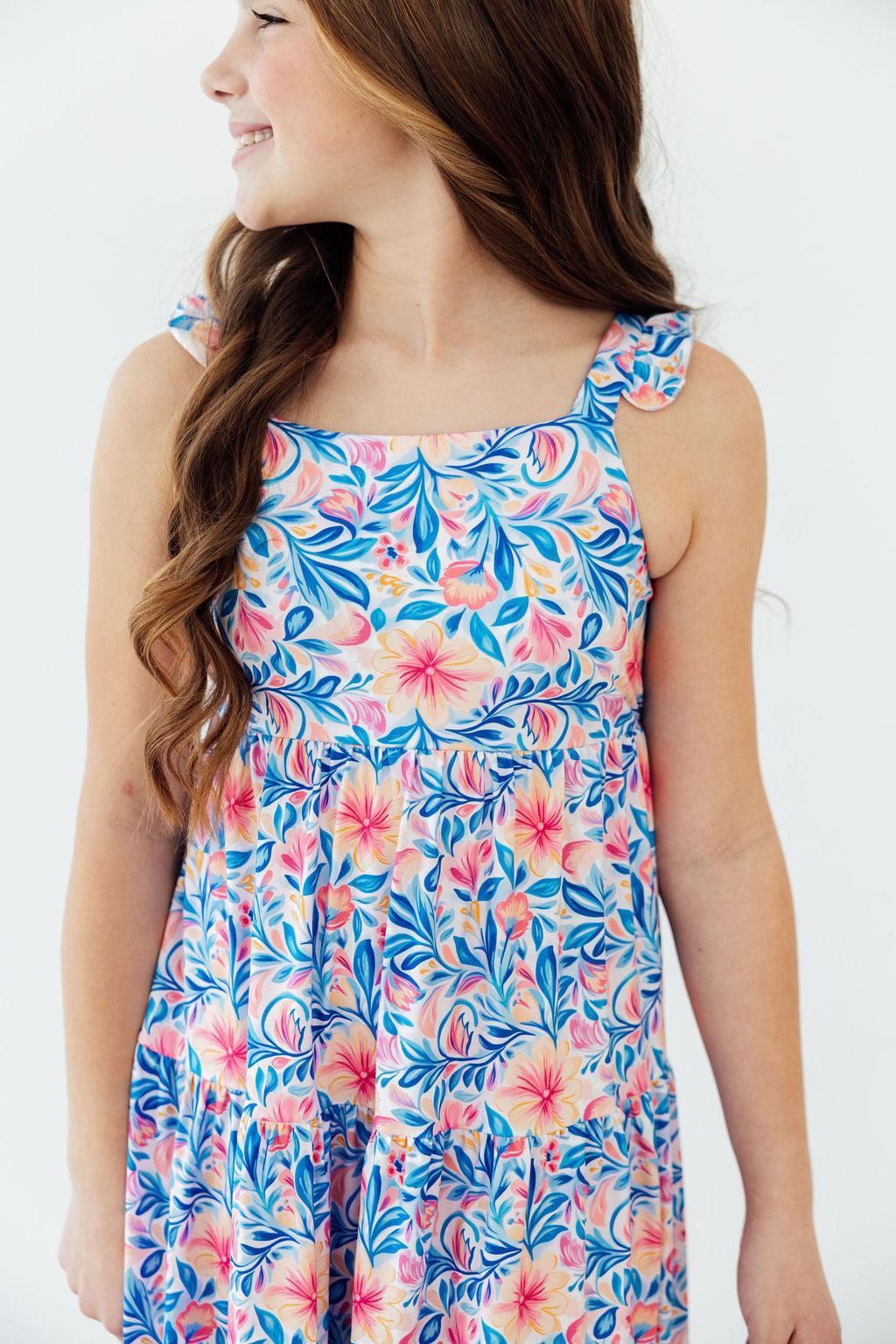Mila & Rose ® Watercolor Floral Ruffle Maxi Dress — main product shot