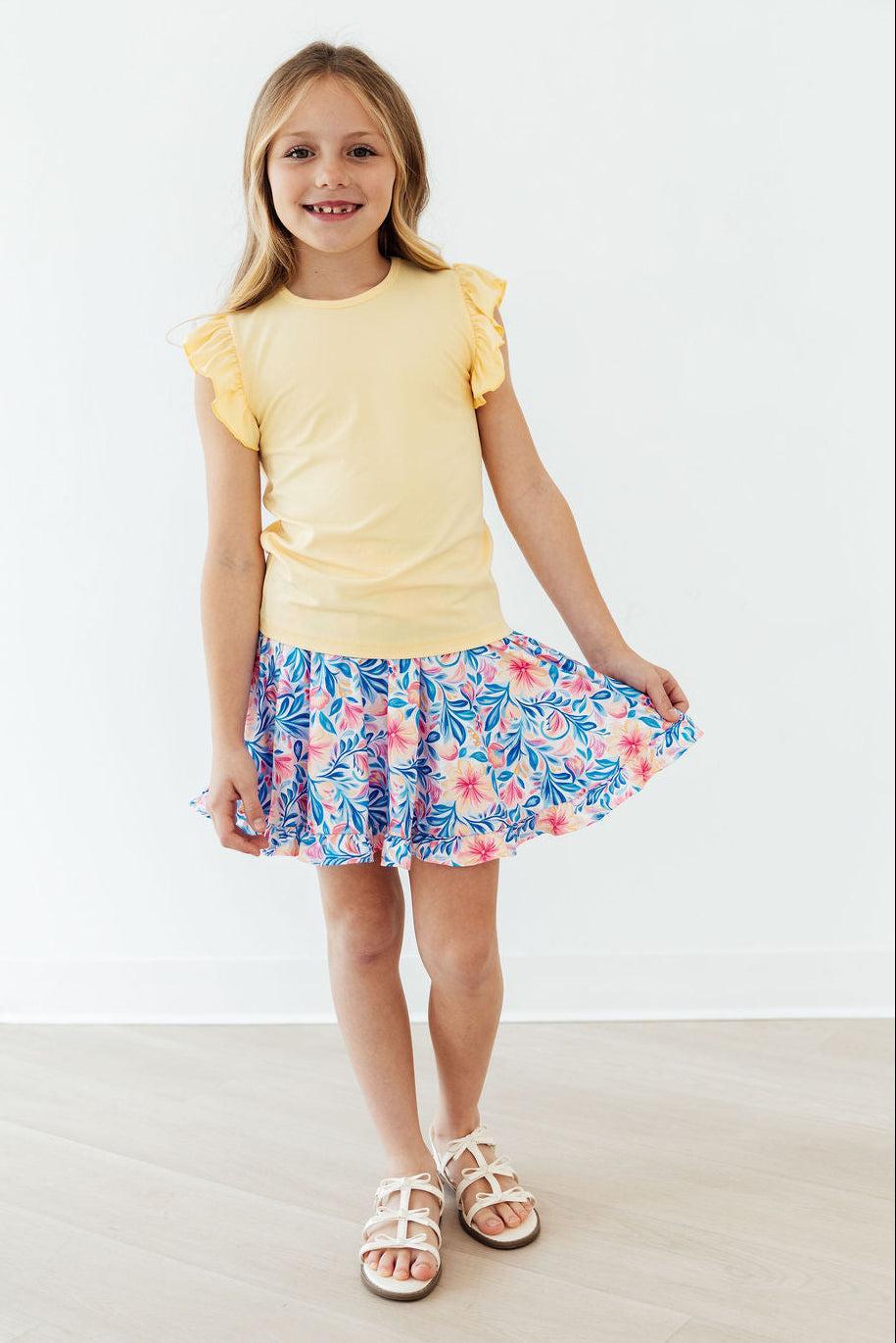 Mila & Rose ® Watercolor Floral Ruffle Twirl Skort — lifestyle context