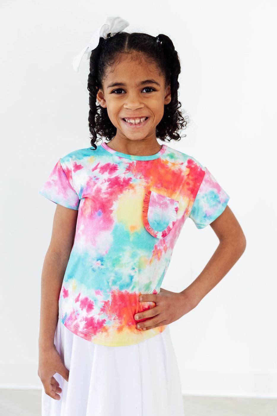Mila & Rose ® Far Out Ruffle Pocket Tee — lifestyle context