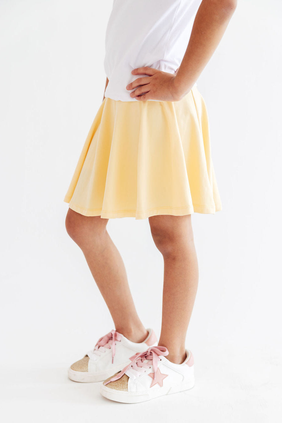 Mila & Rose ® Butter Yellow Twirl Skort — main product shot