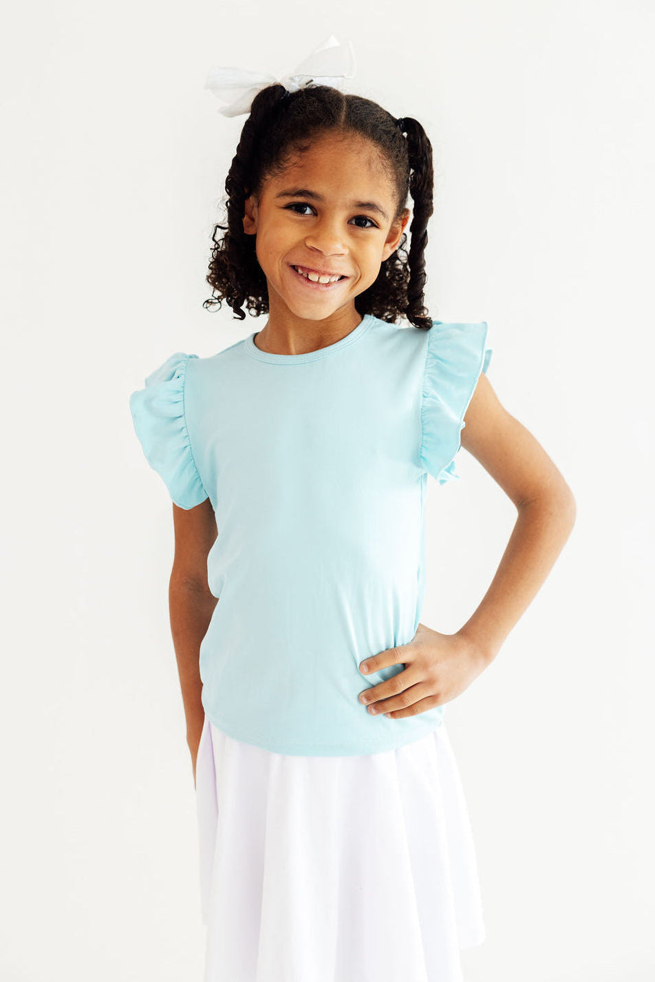 Mila & Rose ® Bluebird S/S Ruffle Tee — detail close-up