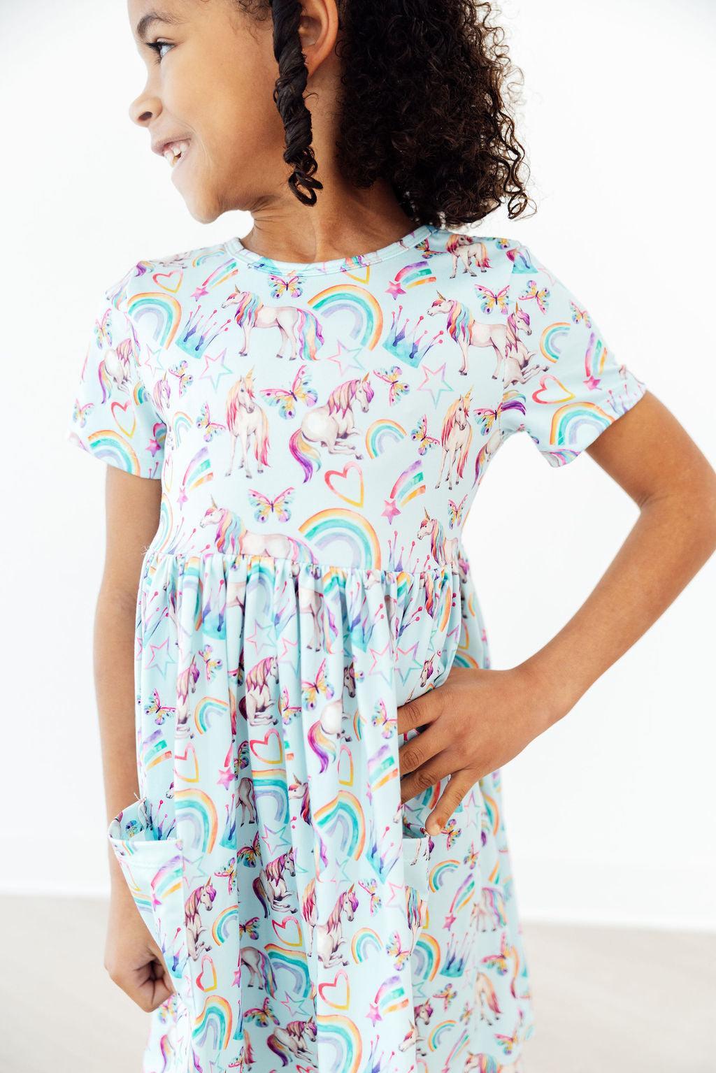 Mila & Rose ® Unicorn Queen S/S Pocket Twirl Dress — main product shot