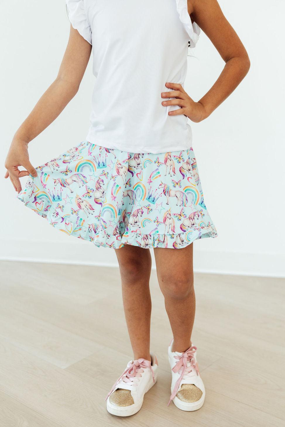 Mila & Rose ® Unicorn Queen Ruffle Twirl Skort — lifestyle context